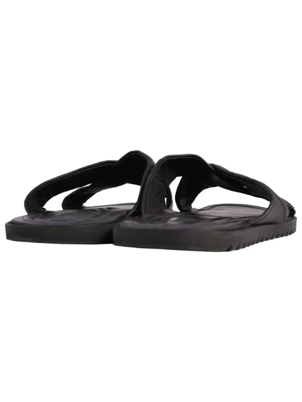 Fendi Sandals FF Logo Zucchini Slide Leather